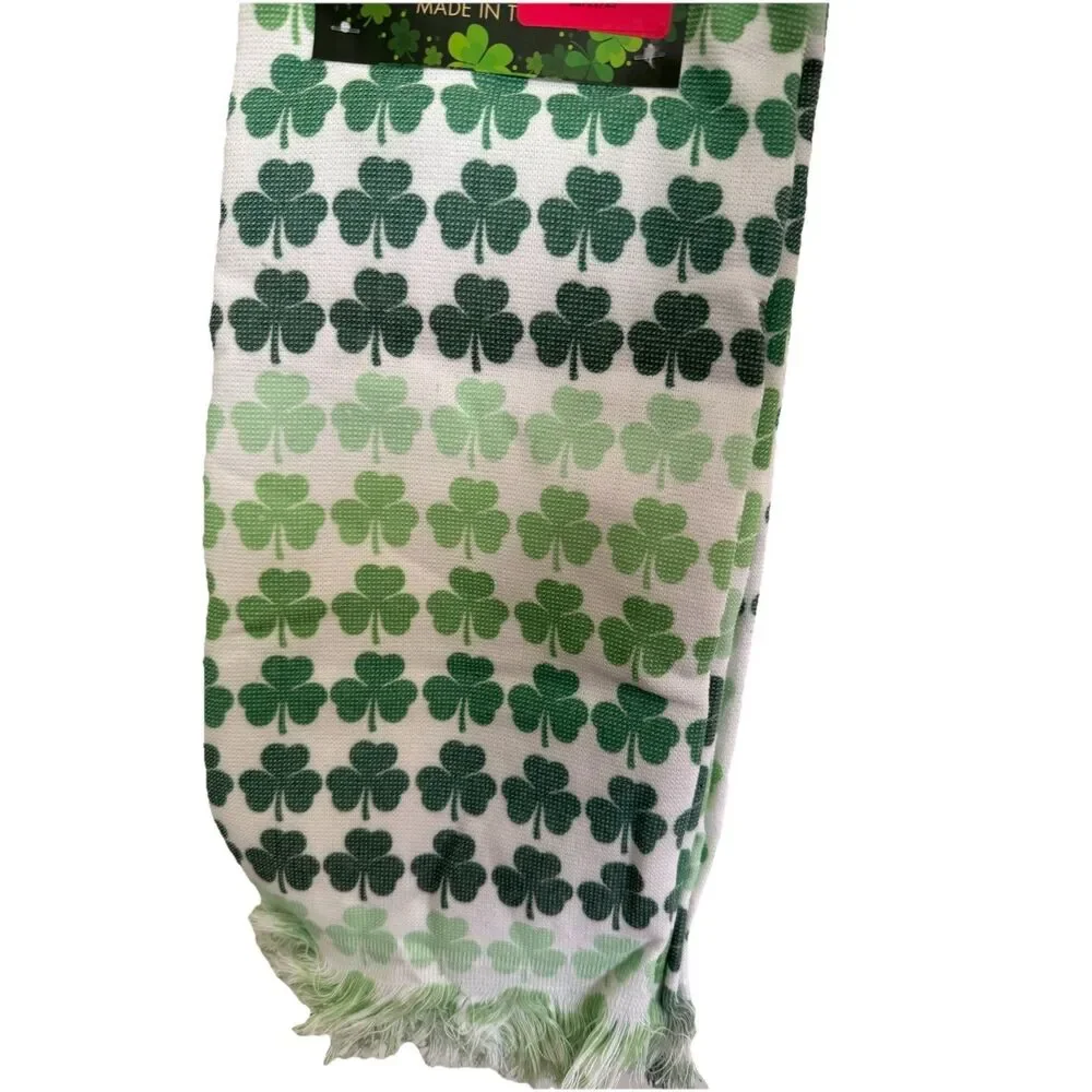 2pk Kas Home Kitchen Dish Drying Hand Towels Shamrocks St Patty's